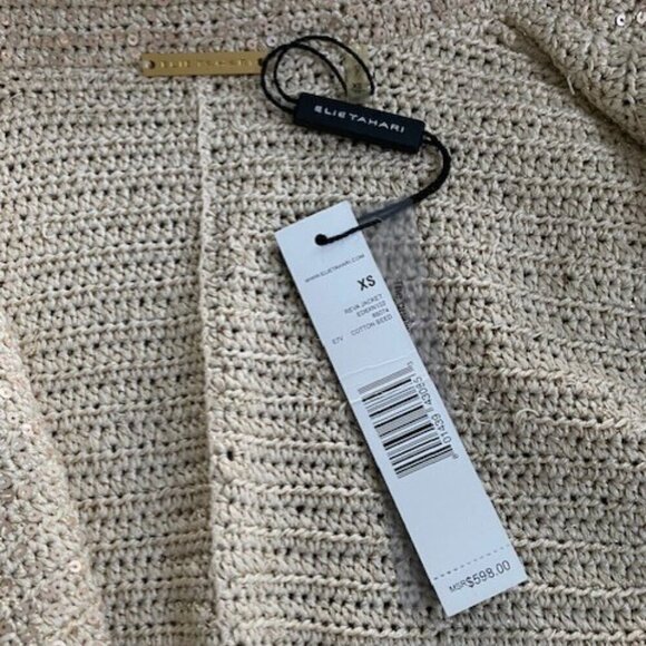 NWT Elie Tahari Reva Gold Sequin Sparkly Jacket Blazer XS - Picture 14 of 15